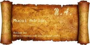 Mucsi Adrián névjegykártya